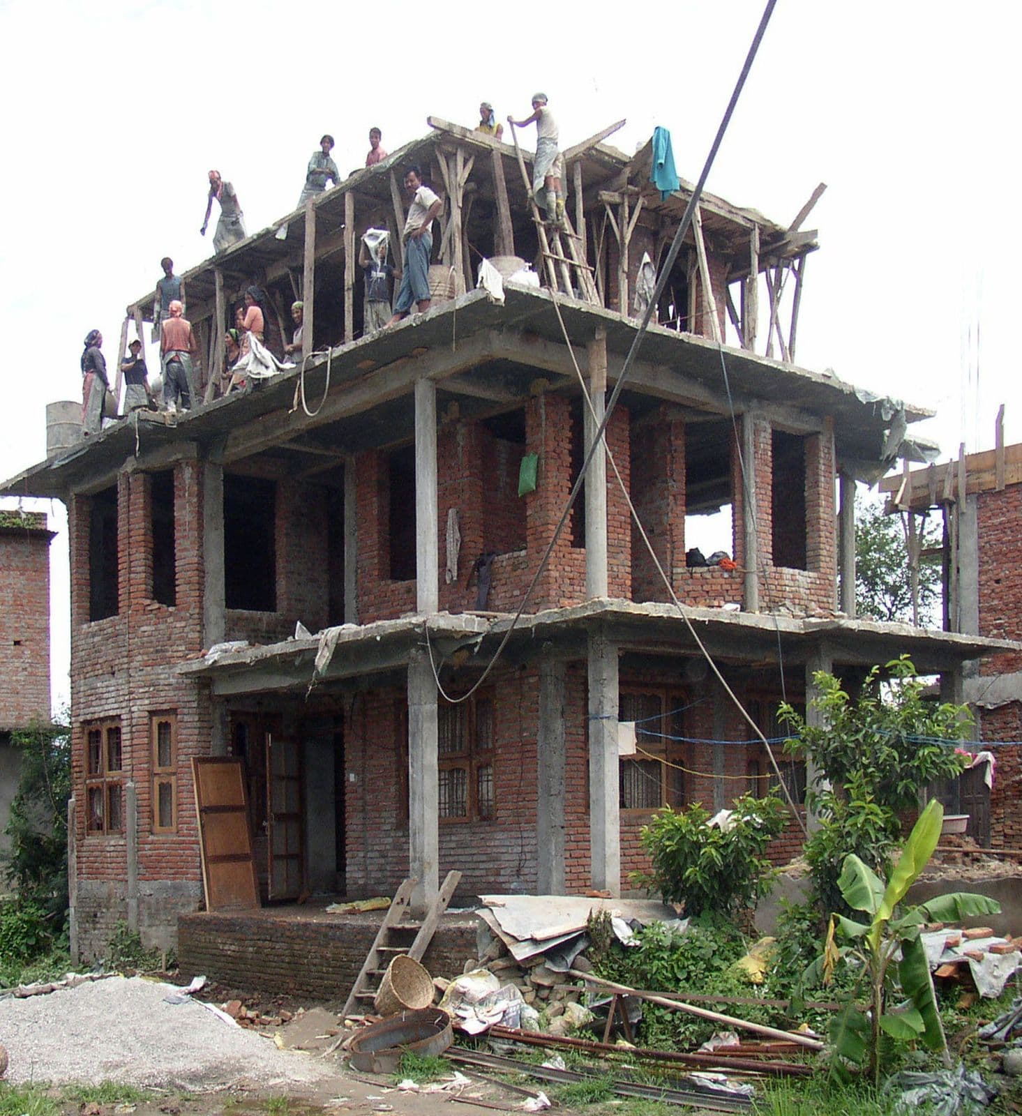 Residential building under construction between Kathmandu and Nagarkot